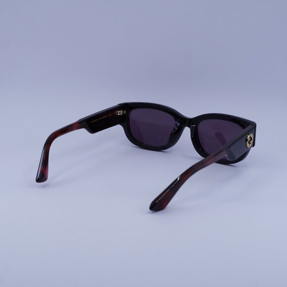 Gucci GG1667SK 003 Sunglasses Black/Havana Rectangle Frame, Violet Lenses - Picture 10 of 11